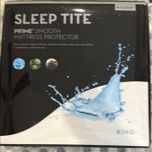 Sleep Tite Prime Smooth Mattress Protector - White- new in original box